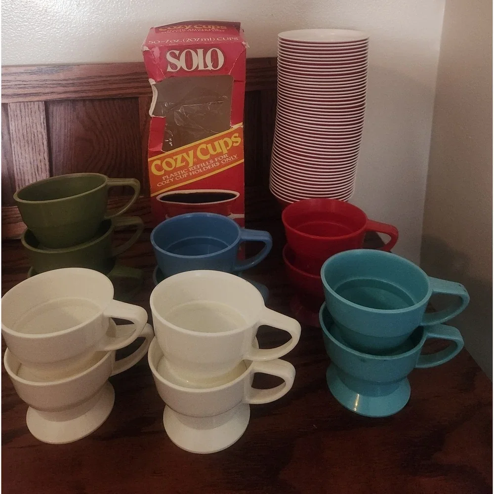 Vintage Solo Cozy Cups In Original Box 50 Cozy Cup‎ Refills 13 Cozy Cups